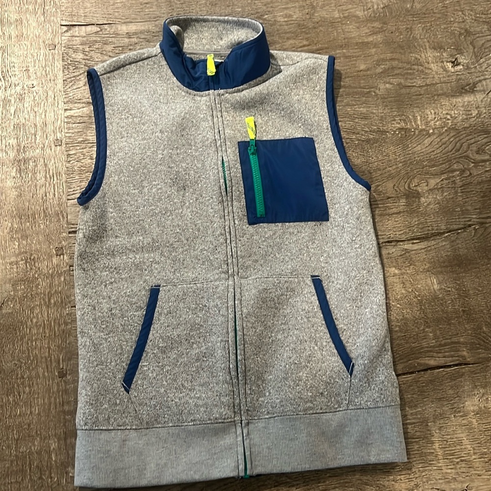 Crewcuts By J. Crew Boys Heathered Grey w/Navy accents Vest size 14 - Picture 1 of 6